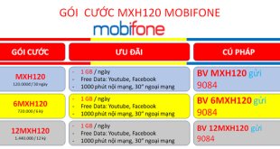 Cách đăng ký gói cước MXH120 Mobifone nhận data, phút gọi, free tiện ích suốt 1 tháng