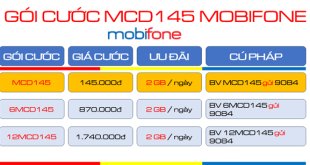 Đăng ký gói cước MCD145 Mobifone ưu đãi 2GB/ngày- kèm tiện ích lưu trữ sử dụng 30 ngày