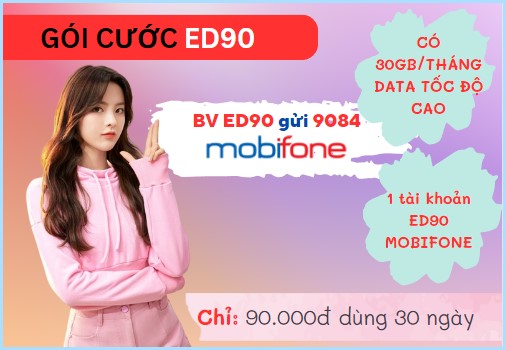 Tham gia gói cước 12ED90 MobiFone ưu đãi 360GB- free 1 tài khoản mobiEdu
