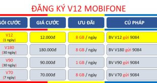 Đăng ký gói cước V12 Mobifone có ngay 8GB- free gọi kèm giải trí VieON trong 24h