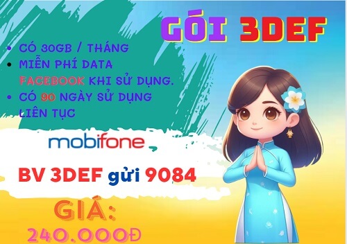 Đăng ký gói cước 3EDF Mobifone online và học tiếng Anh giá rẻ suốt 90 ngày