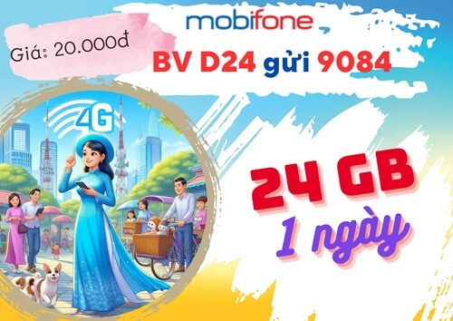Đăng ký gói cước D24 Mobifone ưu đãi 24GB data dùng cả ngày