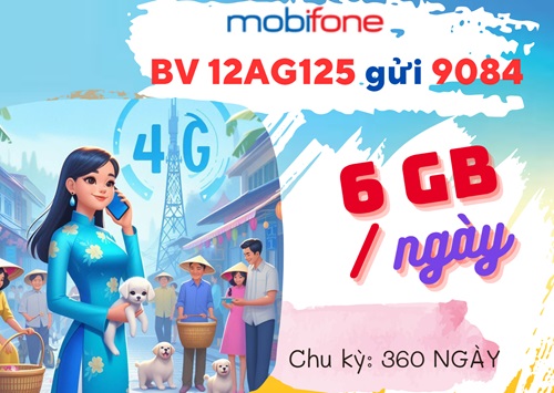 Đăng ký gói cước 12AG125 Mobifone nhận combo ưu đãi khủng data kèm tiện ích