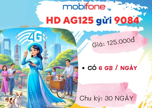 Cách đăng ký gói cước AG125 Mobifone có ngay ưu đãi lên tới 6GB mỗi ngày