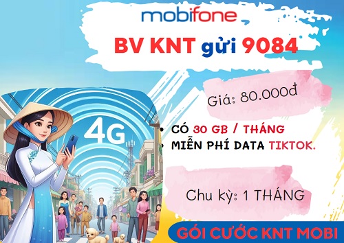 Đăng ký gói cước KNT Mobifone dùng data và tiện ích cả tháng chỉ 80k